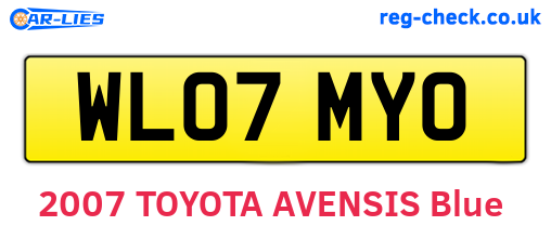 WL07MYO are the vehicle registration plates.