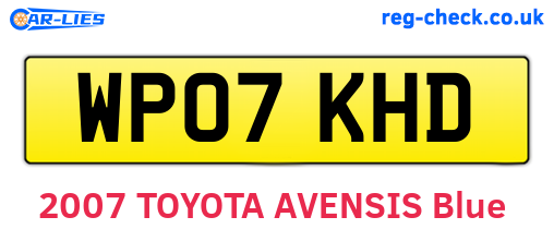 WP07KHD are the vehicle registration plates.