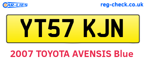 YT57KJN are the vehicle registration plates.