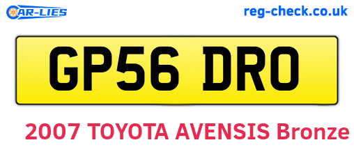 GP56DRO are the vehicle registration plates.