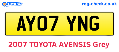 AY07YNG are the vehicle registration plates.