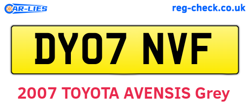 DY07NVF are the vehicle registration plates.