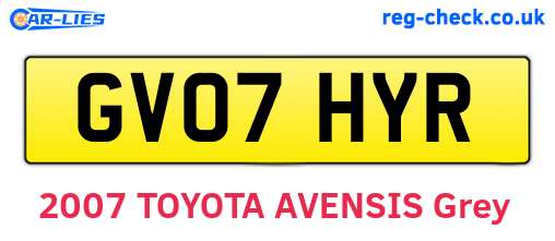 GV07HYR are the vehicle registration plates.
