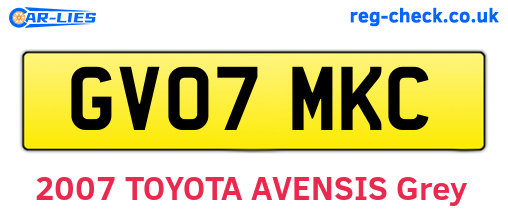 GV07MKC are the vehicle registration plates.