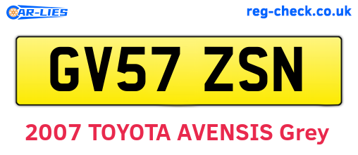 GV57ZSN are the vehicle registration plates.