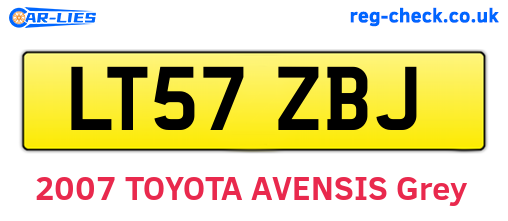 LT57ZBJ are the vehicle registration plates.