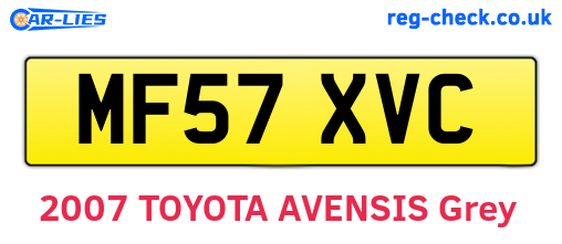 MF57XVC are the vehicle registration plates.