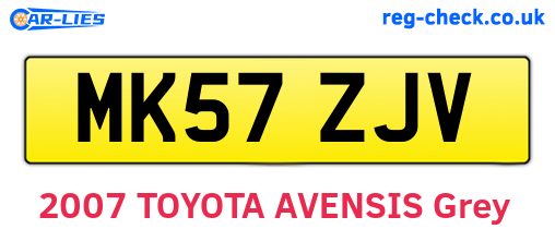 MK57ZJV are the vehicle registration plates.