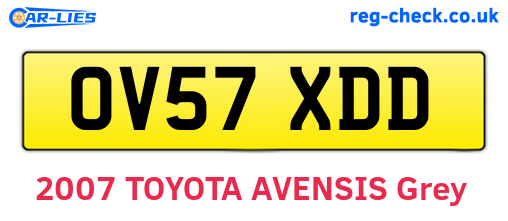 OV57XDD are the vehicle registration plates.