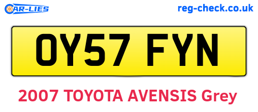 OY57FYN are the vehicle registration plates.