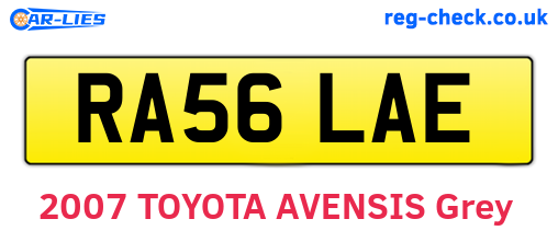 RA56LAE are the vehicle registration plates.