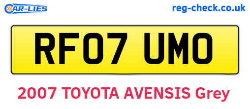 RF07UMO are the vehicle registration plates.
