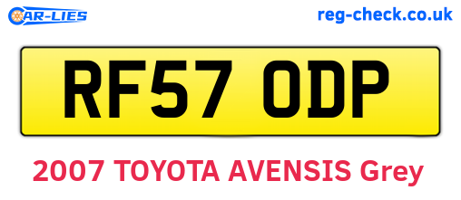 RF57ODP are the vehicle registration plates.