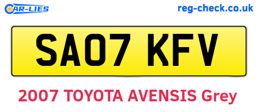 SA07KFV are the vehicle registration plates.