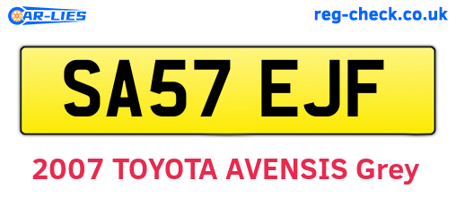 SA57EJF are the vehicle registration plates.
