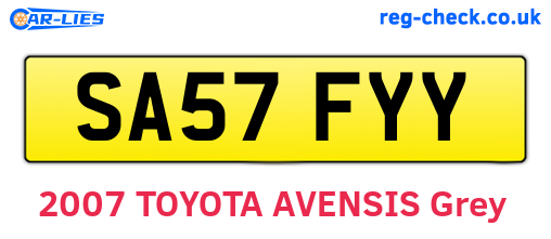 SA57FYY are the vehicle registration plates.