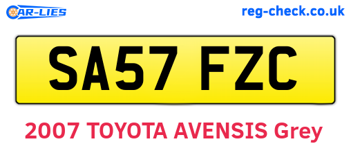 SA57FZC are the vehicle registration plates.