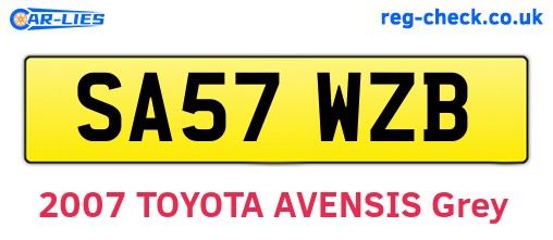 SA57WZB are the vehicle registration plates.