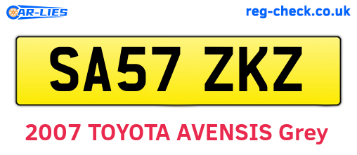 SA57ZKZ are the vehicle registration plates.