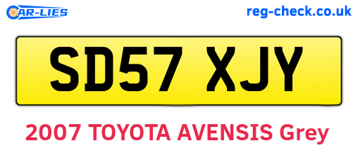 SD57XJY are the vehicle registration plates.