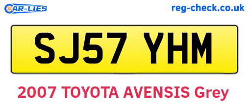 SJ57YHM are the vehicle registration plates.