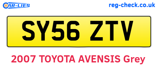 SY56ZTV are the vehicle registration plates.