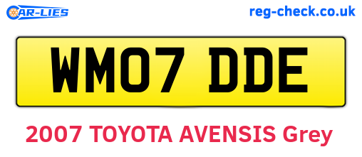 WM07DDE are the vehicle registration plates.