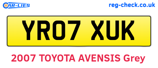 YR07XUK are the vehicle registration plates.