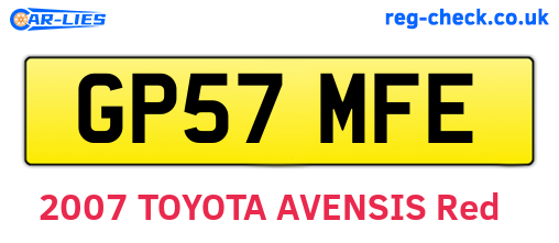 GP57MFE are the vehicle registration plates.