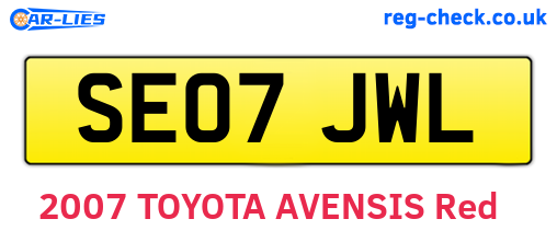 SE07JWL are the vehicle registration plates.