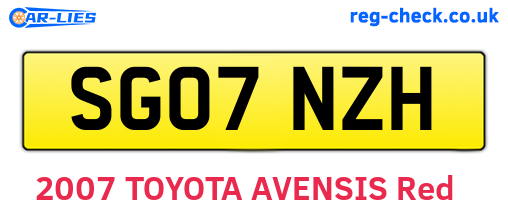 SG07NZH are the vehicle registration plates.