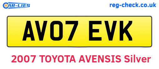 AV07EVK are the vehicle registration plates.