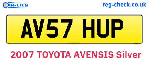 AV57HUP are the vehicle registration plates.