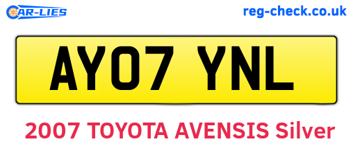 AY07YNL are the vehicle registration plates.