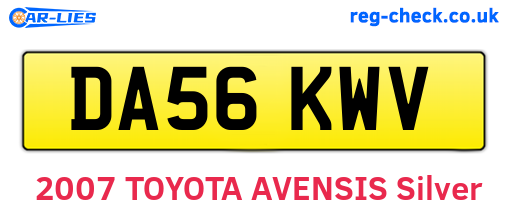 DA56KWV are the vehicle registration plates.