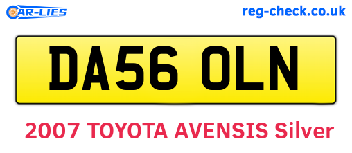 DA56OLN are the vehicle registration plates.