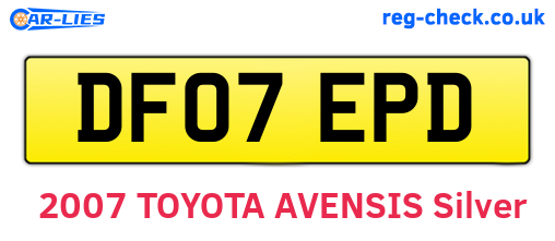 DF07EPD are the vehicle registration plates.