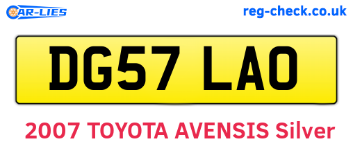 DG57LAO are the vehicle registration plates.