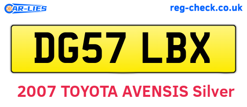 DG57LBX are the vehicle registration plates.