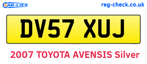 DV57XUJ are the vehicle registration plates.