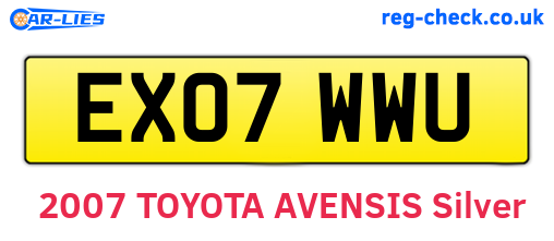 EX07WWU are the vehicle registration plates.