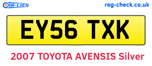 EY56TXK are the vehicle registration plates.