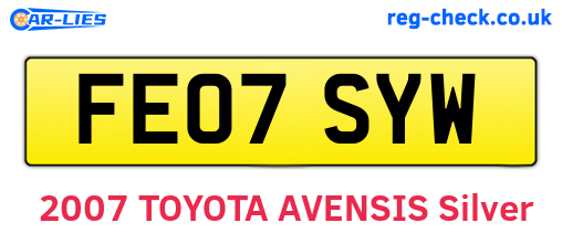 FE07SYW are the vehicle registration plates.
