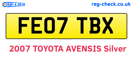 FE07TBX are the vehicle registration plates.