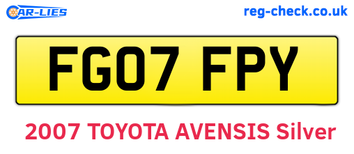 FG07FPY are the vehicle registration plates.