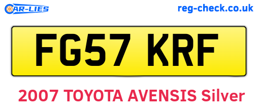 FG57KRF are the vehicle registration plates.