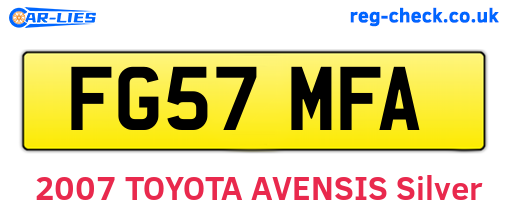 FG57MFA are the vehicle registration plates.