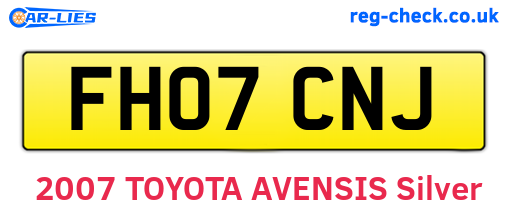 FH07CNJ are the vehicle registration plates.