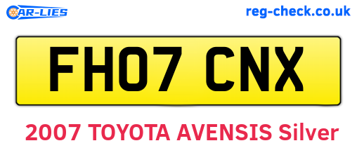 FH07CNX are the vehicle registration plates.