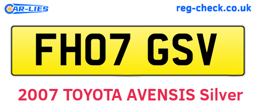 FH07GSV are the vehicle registration plates.